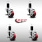 Service Caster 3'' SS Red Poly Swivel 1-5/8'' Expanding Stem Caster Set with Brake, 4PK SCC-SSEX20S314-PPUB-RED-TLB-158-4 - alternate 4